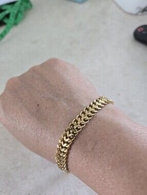 Brand New Heartbiz Stainless Steel Gold Plated Double Cuban Link Bracelet